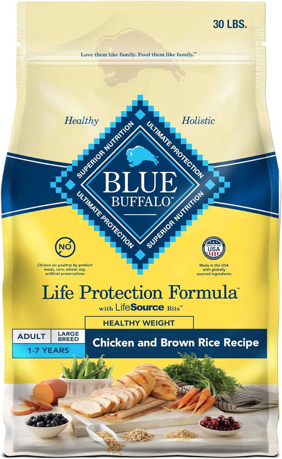 Life Protection Formula Adult Dry Dog Food, Helps Build and Maintain Strong Muscles, Made with Natural Ingredients, Chicken & Brown Rice Recipe, 5-Lb. Bag