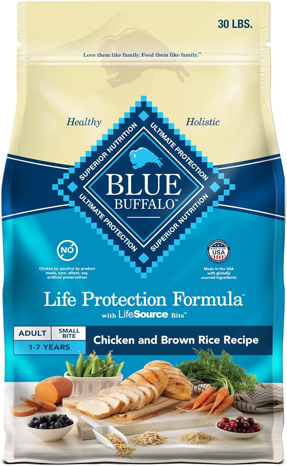 Life Protection Formula Adult Dry Dog Food, Helps Build and Maintain Strong Muscles, Made with Natural Ingredients, Chicken & Brown Rice Recipe, 5-Lb. Bag