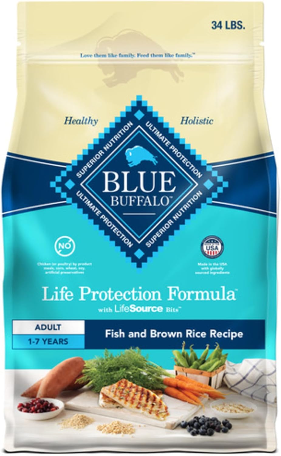 Life Protection Formula Adult Dry Dog Food, Helps Build and Maintain Strong Muscles, Made with Natural Ingredients, Chicken & Brown Rice Recipe, 5-Lb. Bag