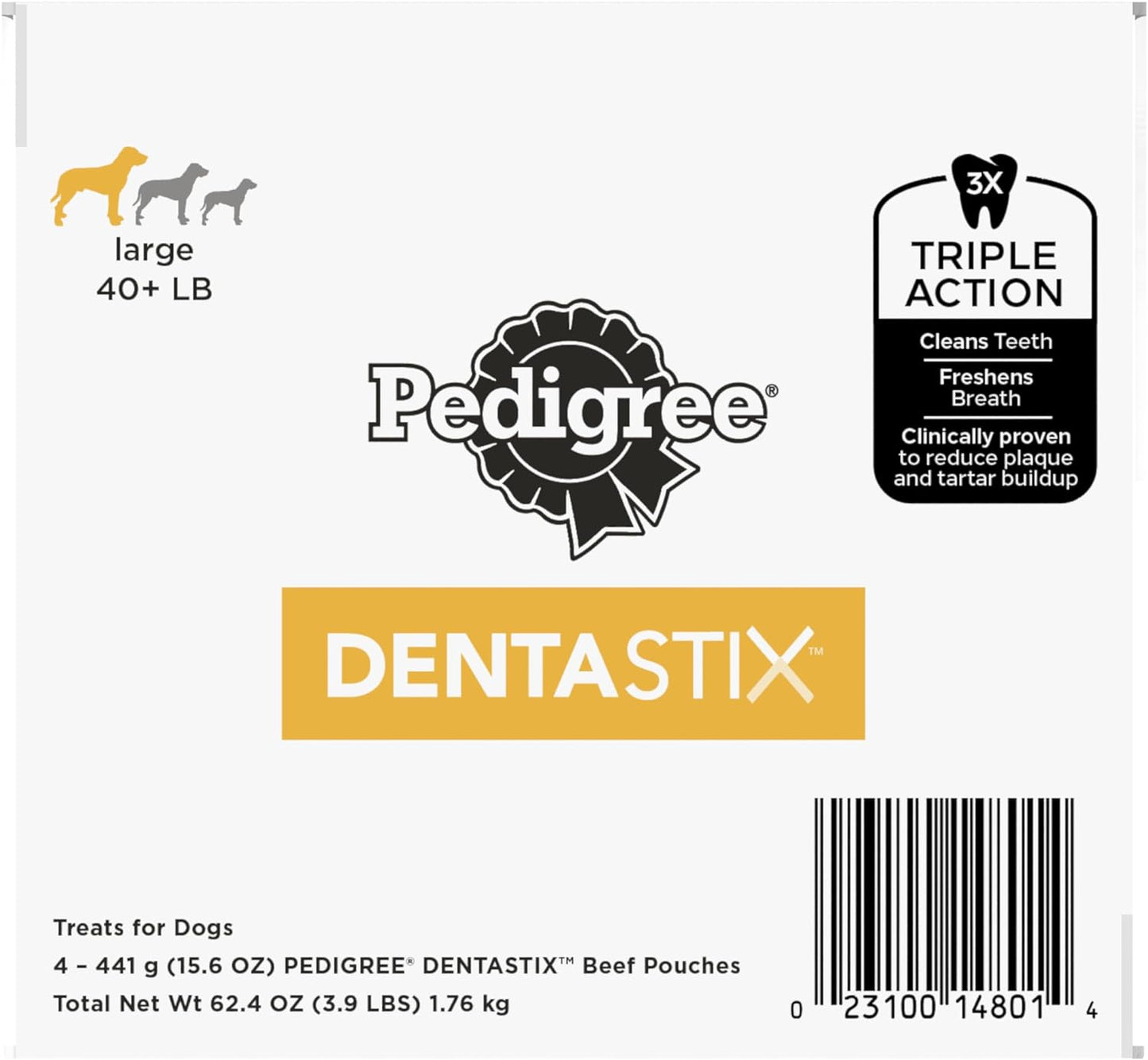 PEDIGREE DENTASTIX Large Dog Dental Care Treats Original, Beef & Fresh Variety Pack, 2.73 Lb.Pack (51 Treats)