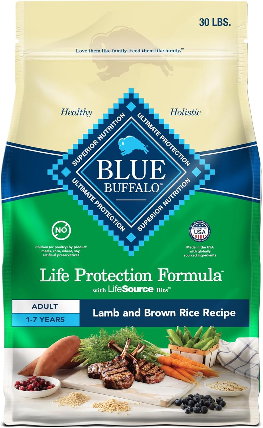 Life Protection Formula Adult Dry Dog Food, Helps Build and Maintain Strong Muscles, Made with Natural Ingredients, Chicken & Brown Rice Recipe, 5-Lb. Bag