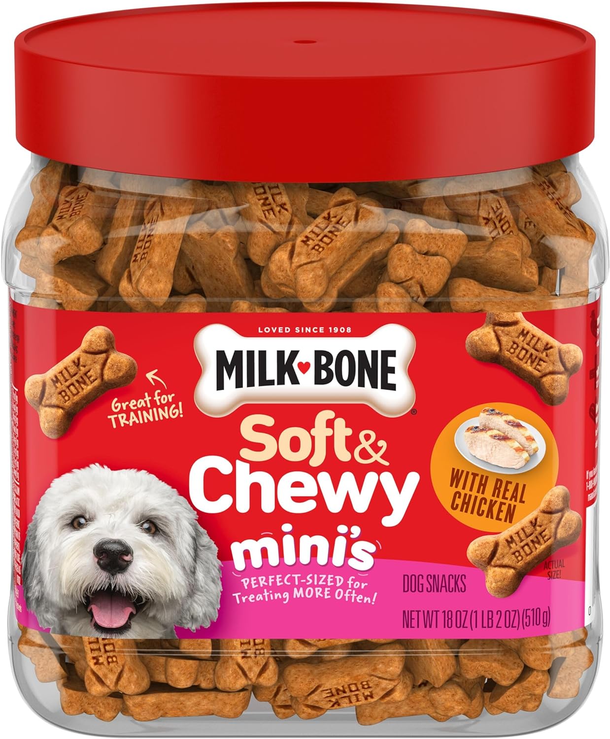 Simply Soft & Chewy Dog Treats, Wholesome Chicken Recipe, 25 Ounce Made with Real Chicken, Rolled Oats, Sweet Potato & Apples