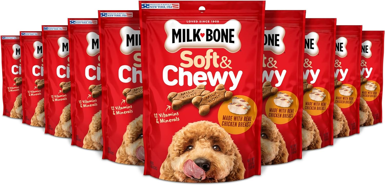 Simply Soft & Chewy Dog Treats, Wholesome Chicken Recipe, 25 Ounce Made with Real Chicken, Rolled Oats, Sweet Potato & Apples